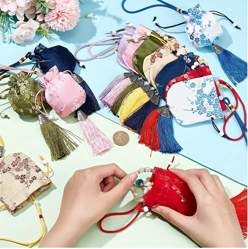 10pcs Scented Sachets with Satin Brocade