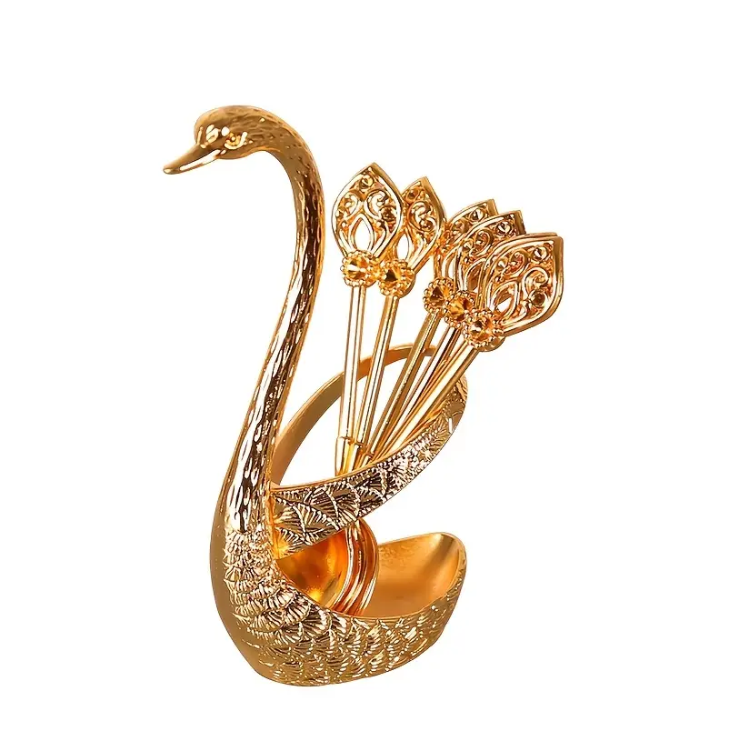 1Set Dinnerware Set Swan Base Stand Spoons