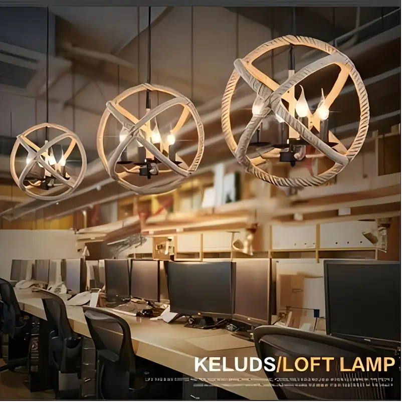 1pc 3-Light Industrial Vintage American