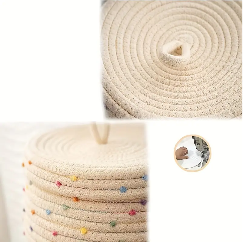 1pc Hand-Woven Cotton Storage Baskets