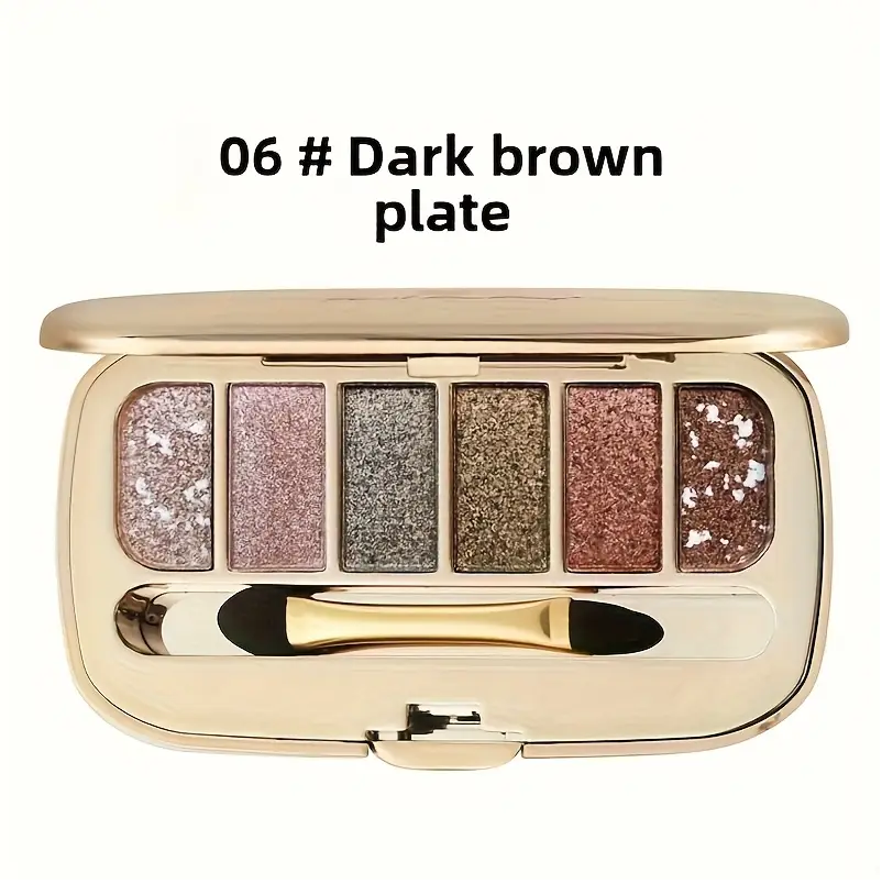 6-Color Diamond & Pearl Glitter Eyeshadow Palette