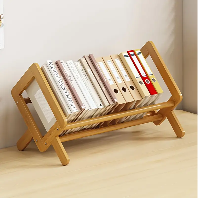 Chic Yellow Wooden Desktop File Organizer