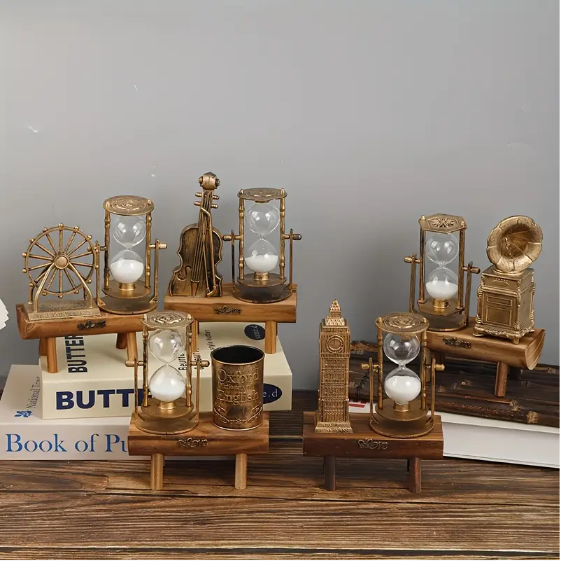 Pen Holder with Wooden Base