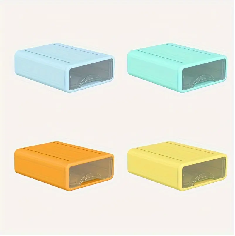 4pcs Stackable Plastic Storage Drawers
