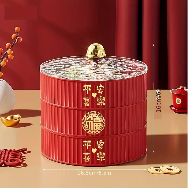 Rotating Red Snack and Nut Server