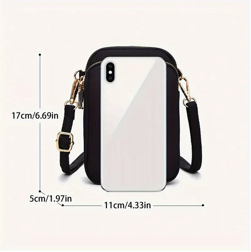 Stylish Black Crossbody Bag with Pink Rose Design