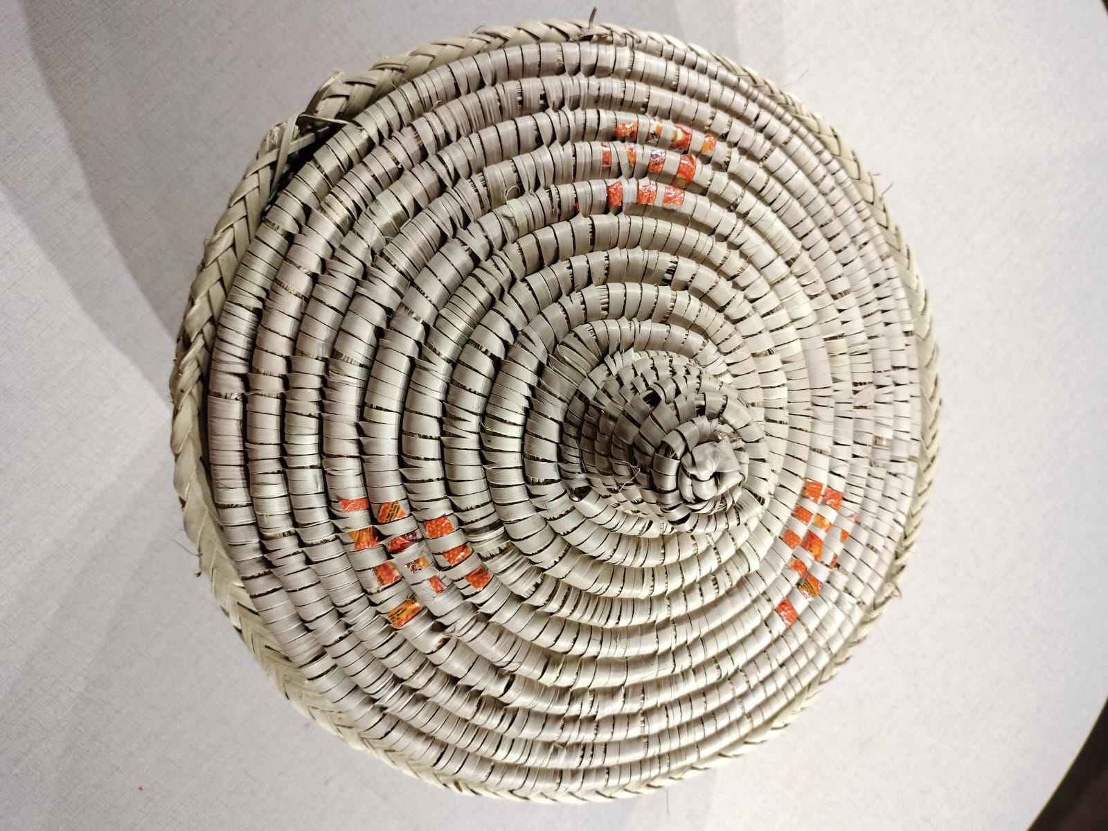 woven storage basket with lid