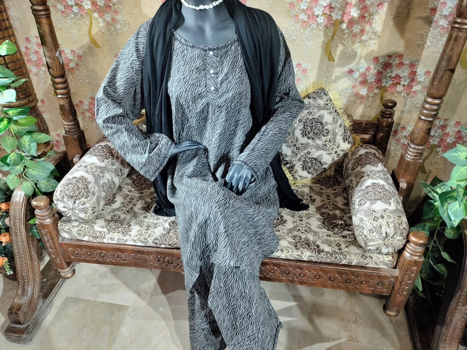 Zebra print lawn dress