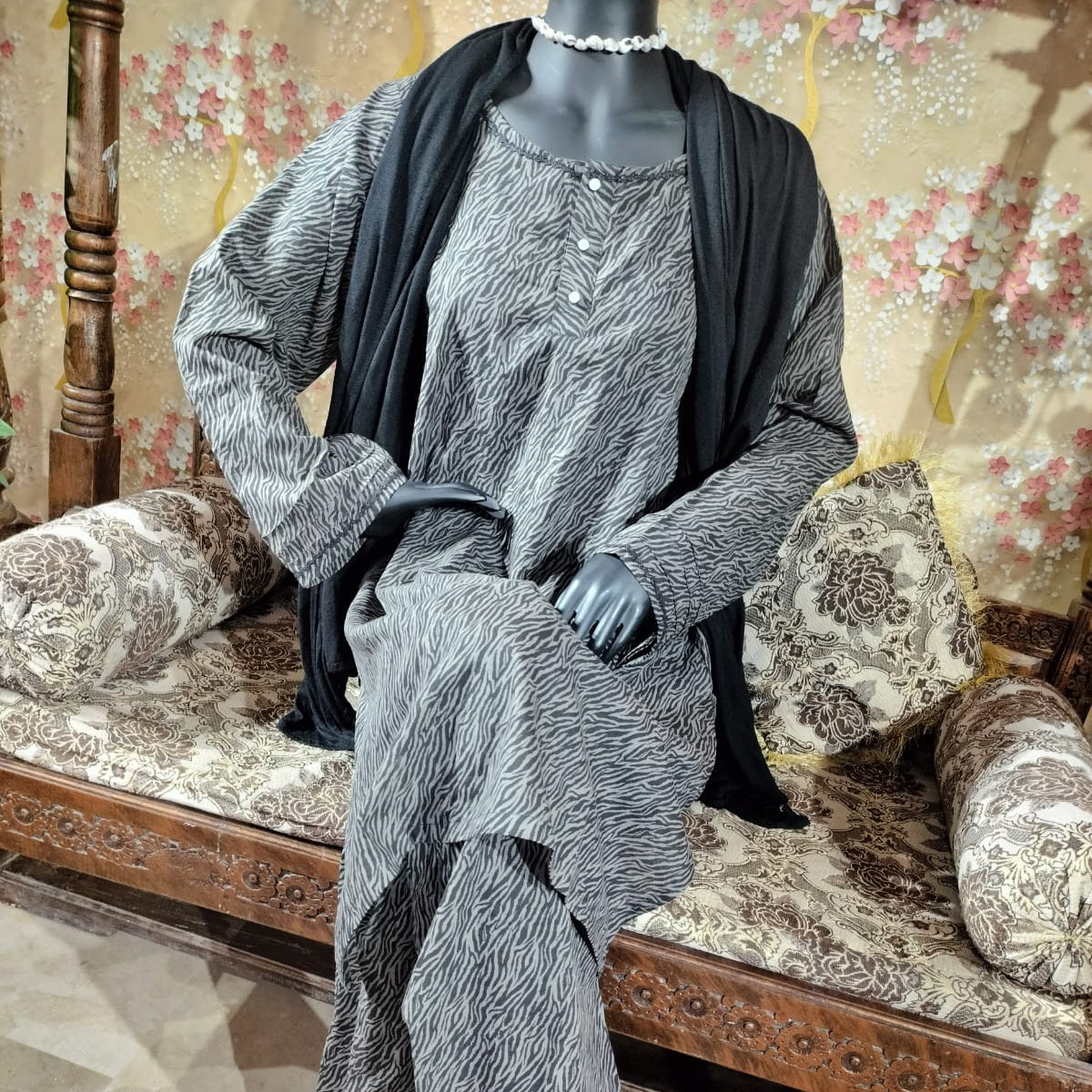 Zebra print lawn dress