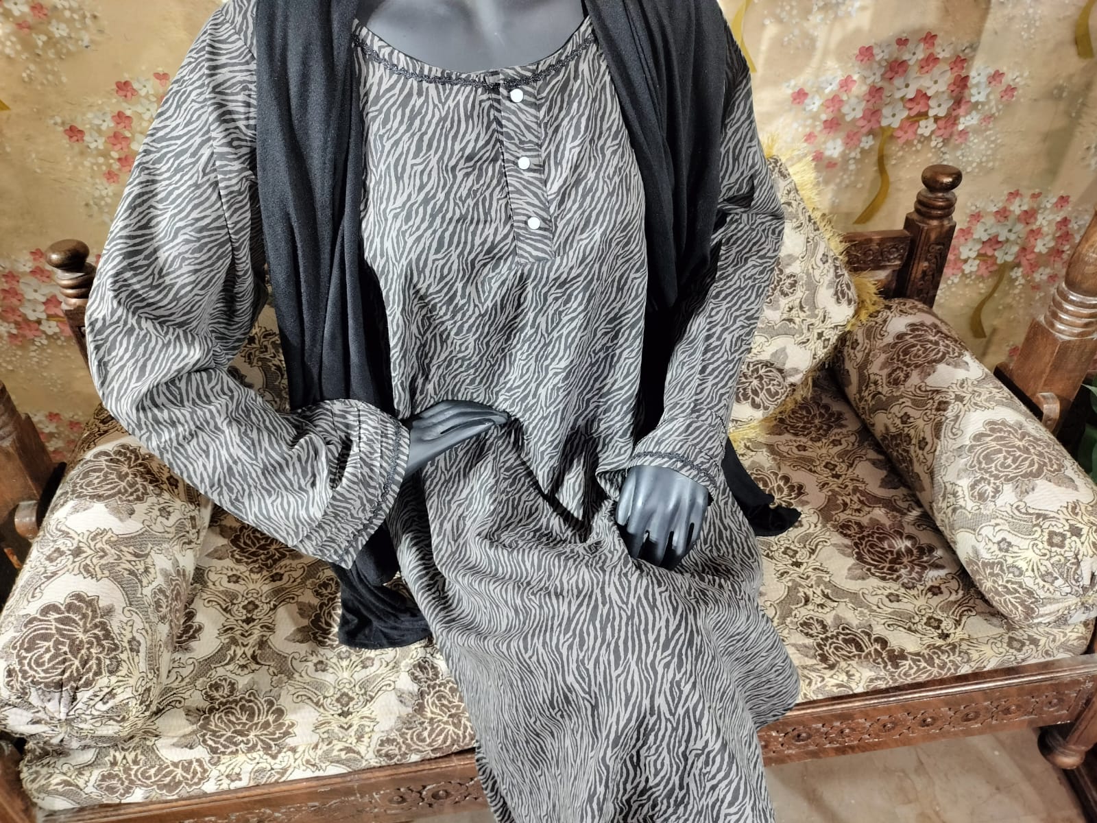 Zebra print lawn dress