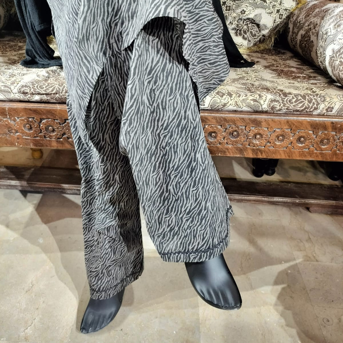 Zebra print lawn dress