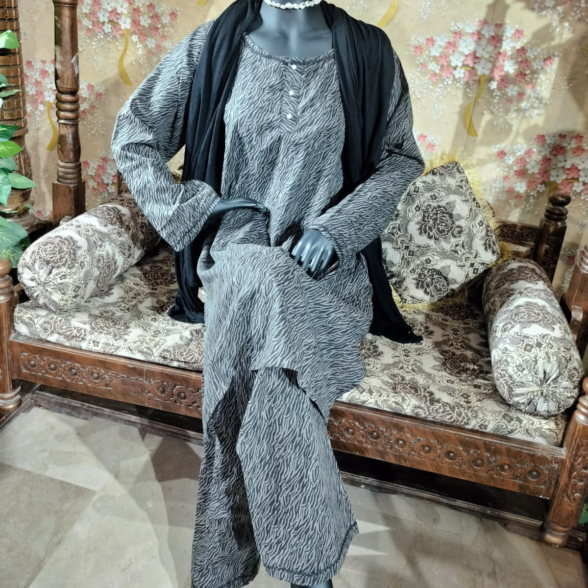 Zebra print lawn dress