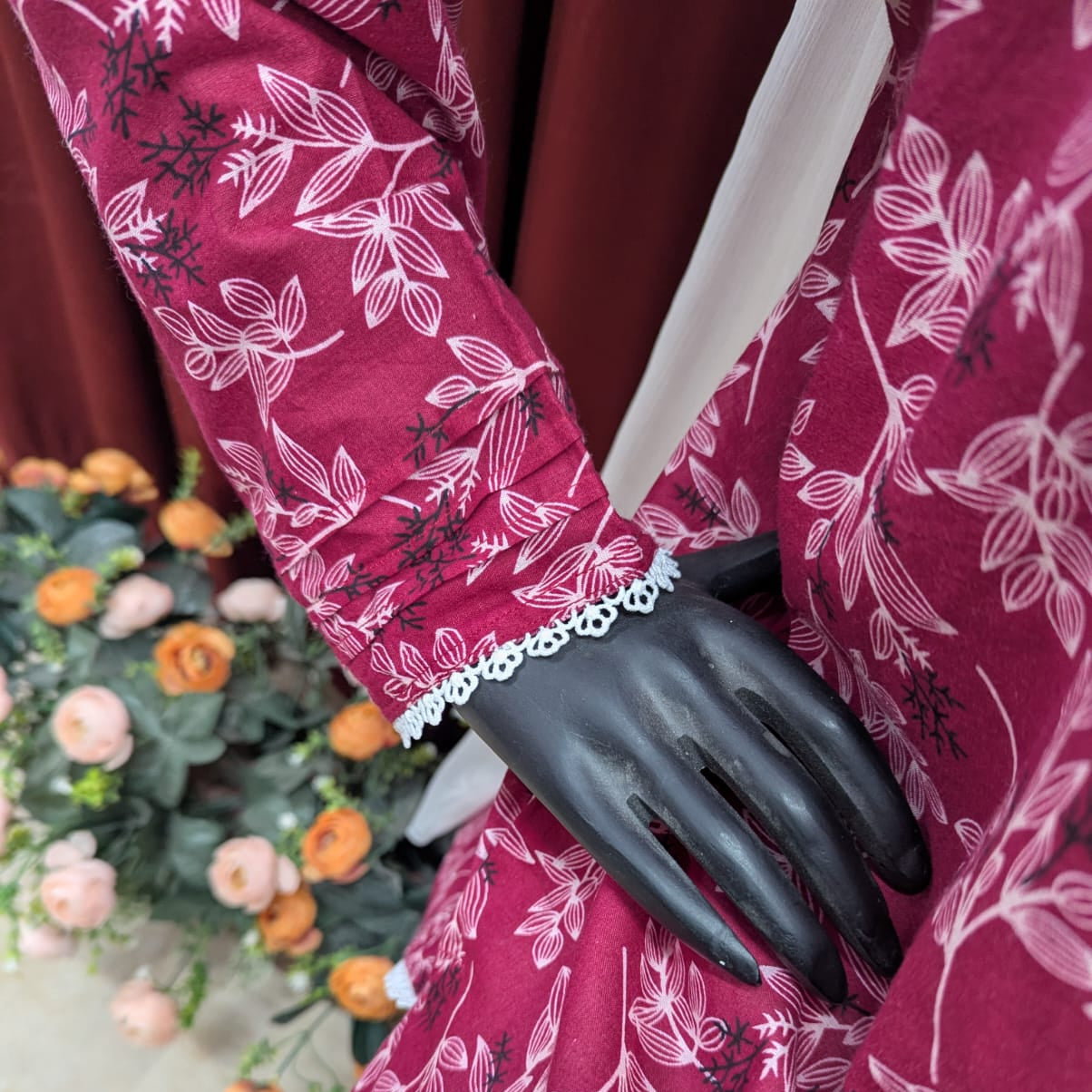 Printed Lawn 2 piece stitched dress with floral print