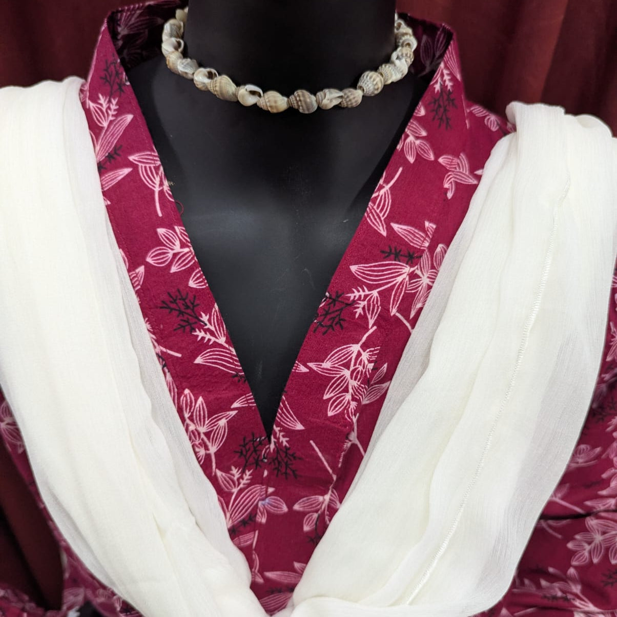 Printed Lawn 2 piece stitched dress with floral print