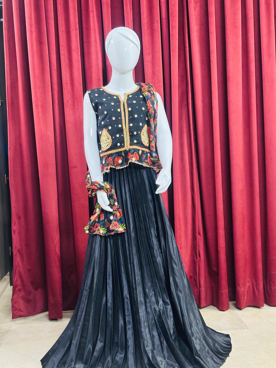 Black lehenga, crafted for the modern woman.