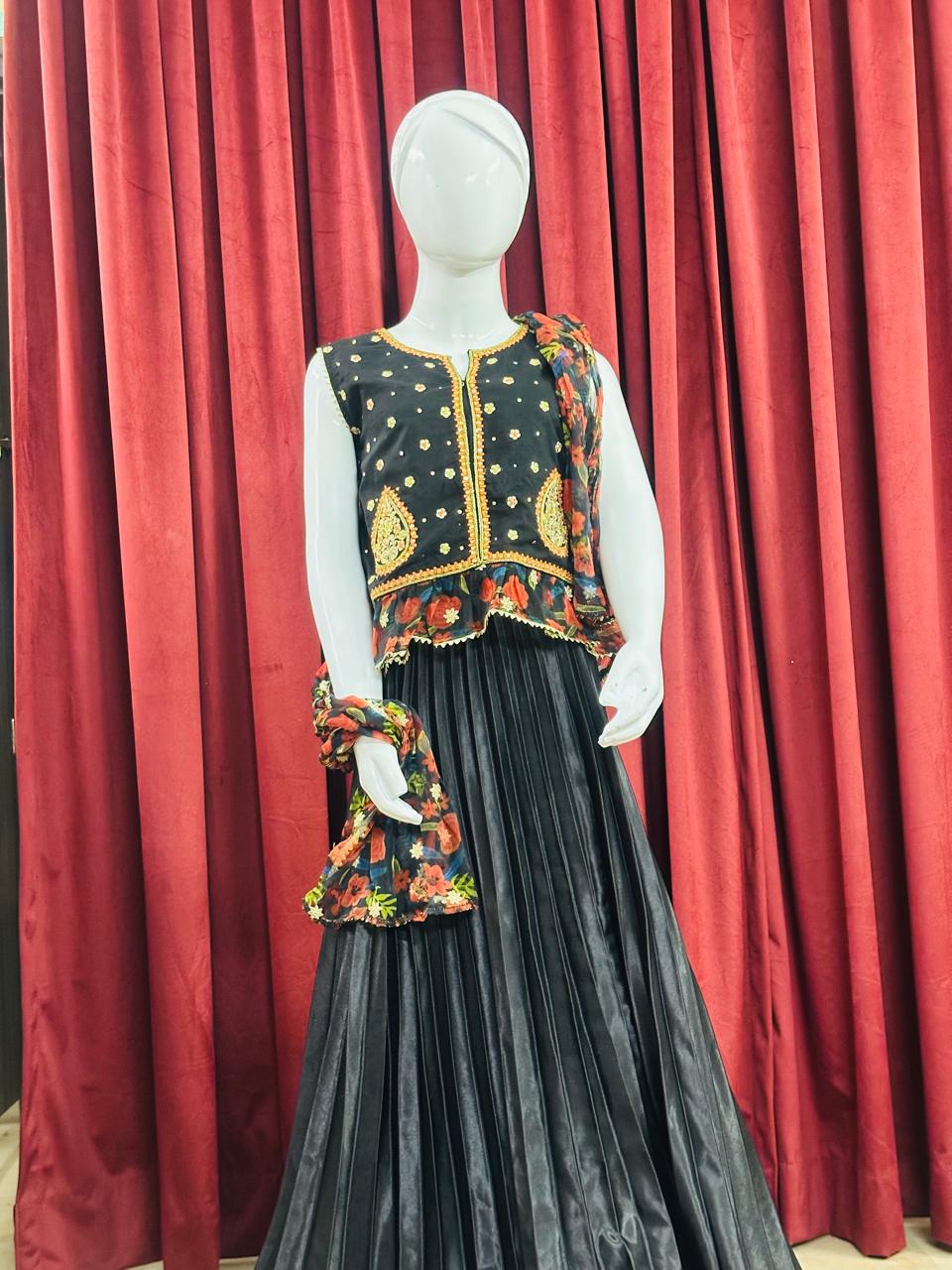 Black lehenga, crafted for the modern woman.