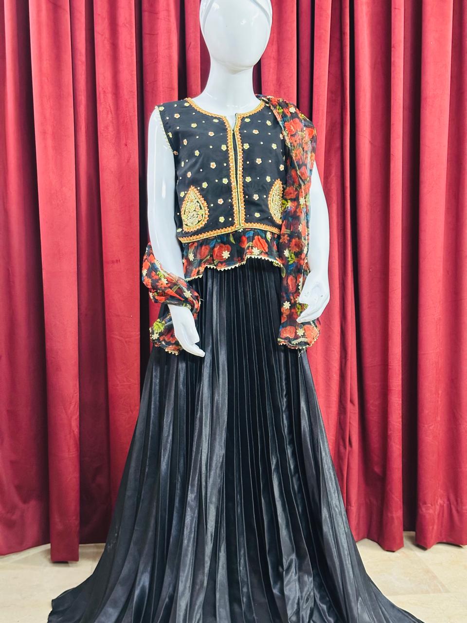 Black lehenga, crafted for the modern woman.