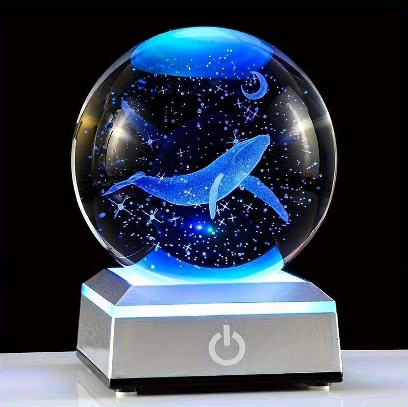 Whale Crystal Ball with Color-