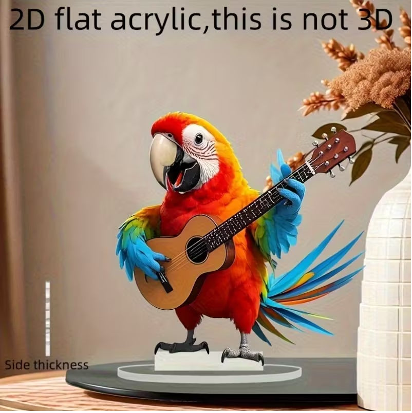Acrylic Parrot Guitar Player -