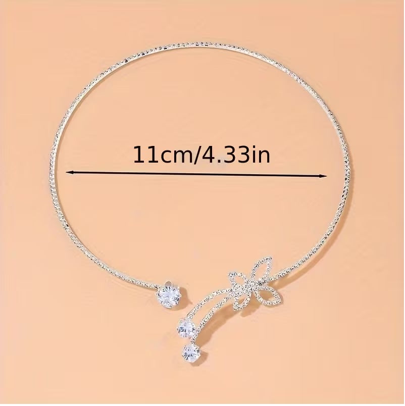 Elegant Sparkling Butterfly Pendant Necklace