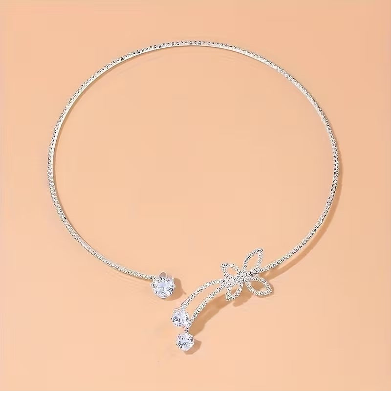 Elegant Sparkling Butterfly Pendant Necklace