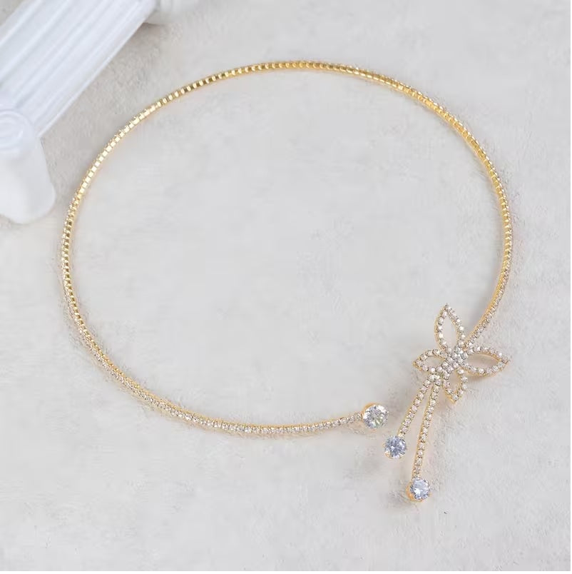 Elegant Sparkling Butterfly Pendant Necklace