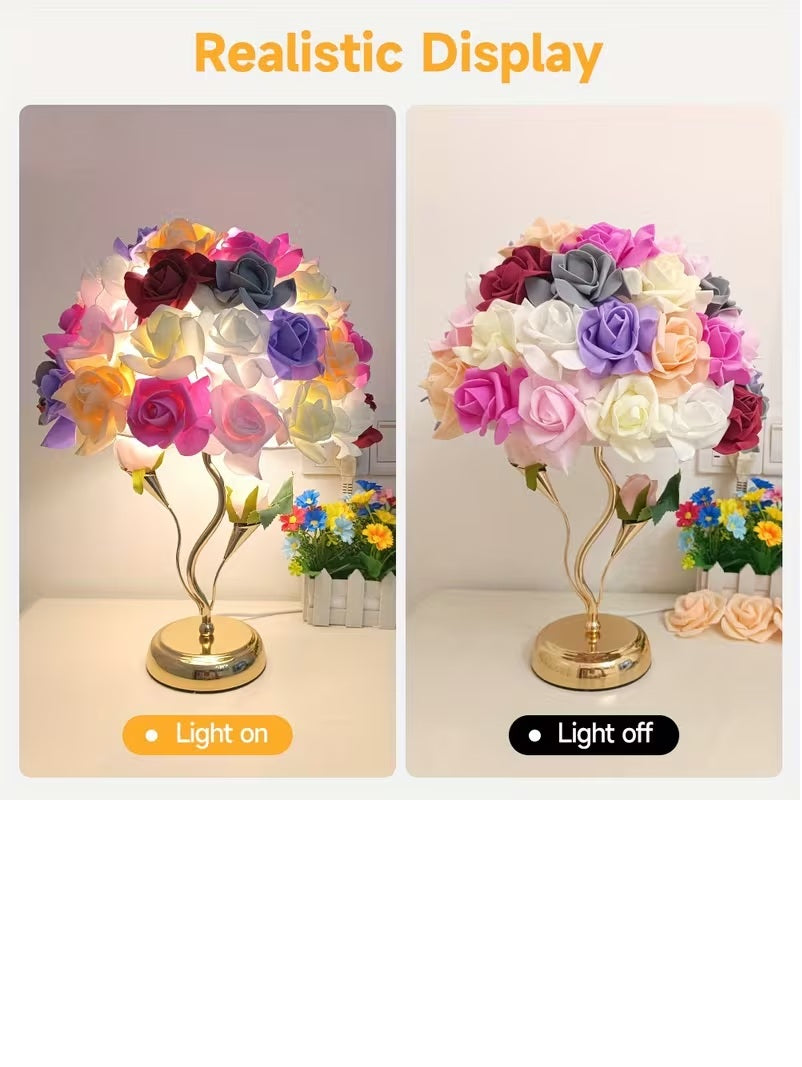 Creative & Cozy 7 Color Rose-Shaped Table Lamp
