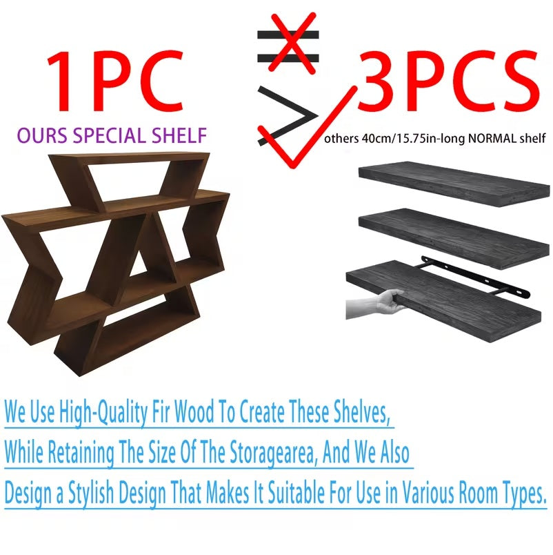 Solid Wood Wall-Mounted Floating Shelves -