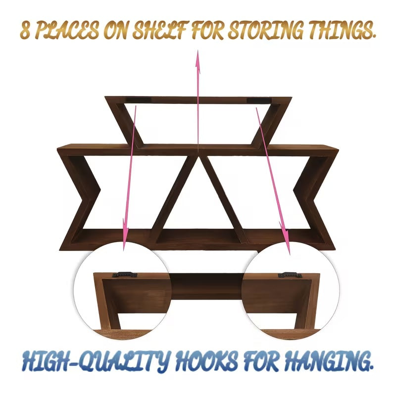 Solid Wood Wall-Mounted Floating Shelves -