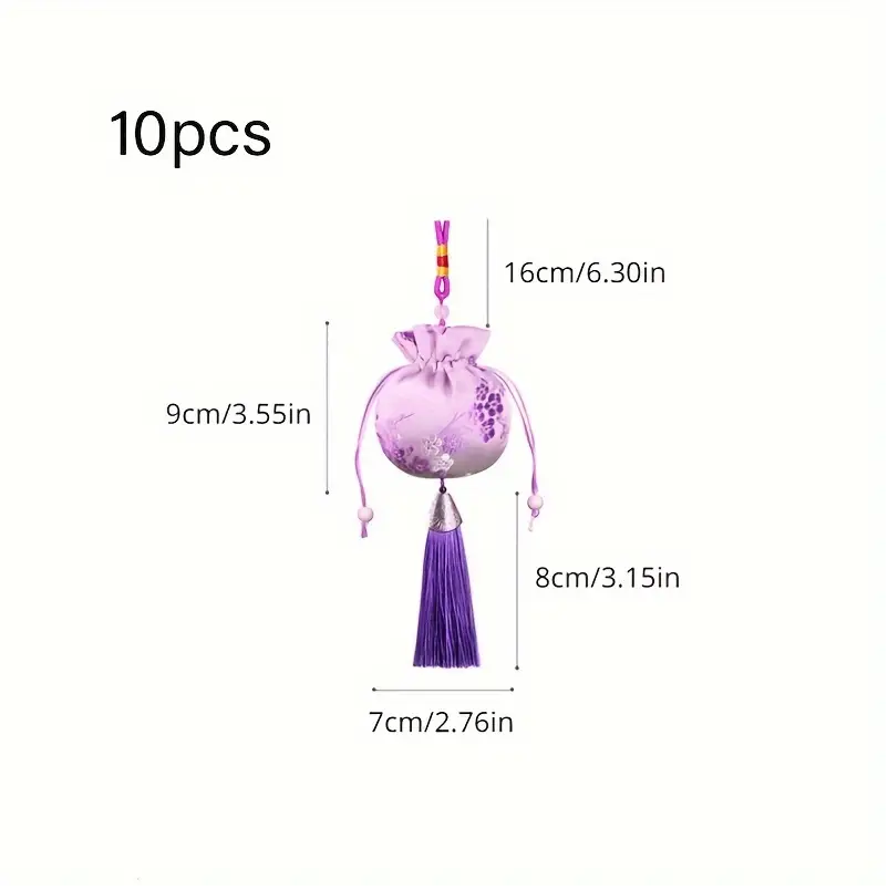 10pcs Scented Sachets with Satin Brocade