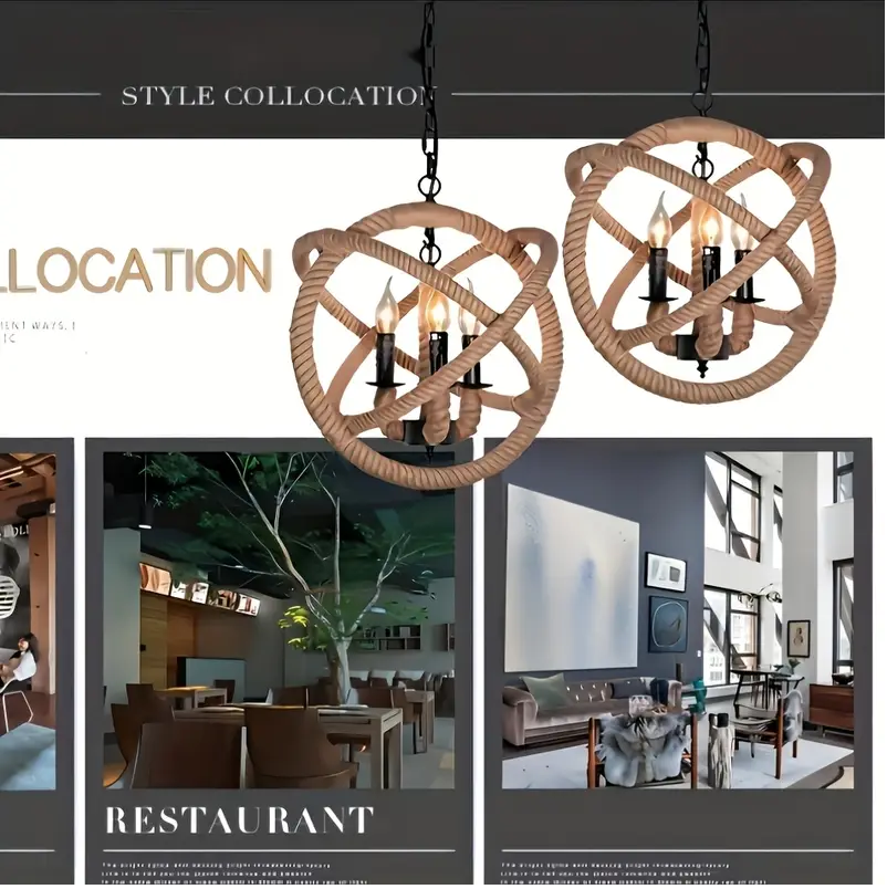 1pc 3-Light Industrial Vintage American