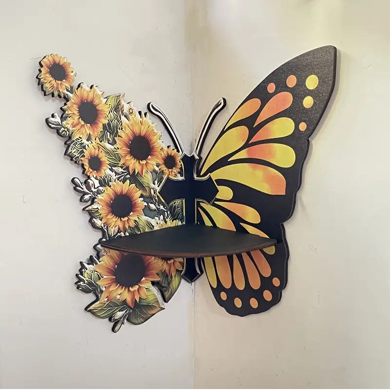 1pc Sunflower Butterfly Wall Corner Rack