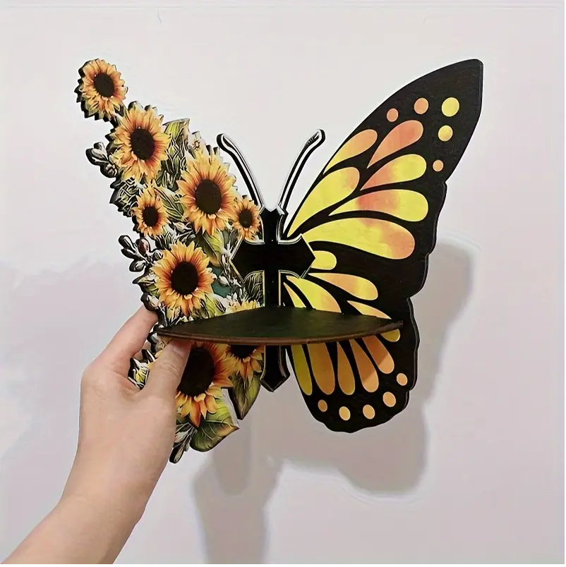 1pc Sunflower Butterfly Wall Corner Rack