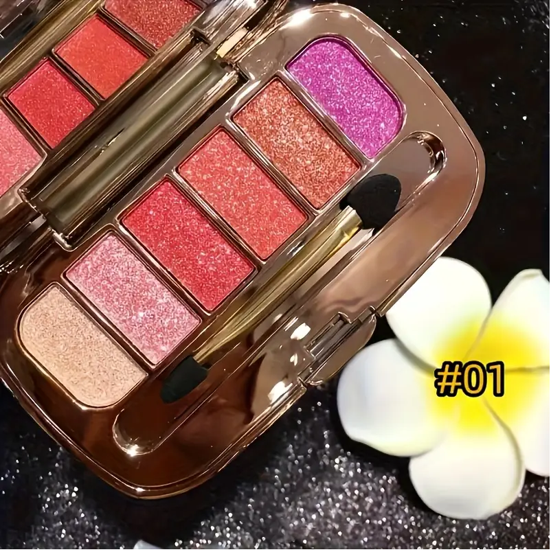 6-Color Diamond & Pearl Glitter Eyeshadow Palette