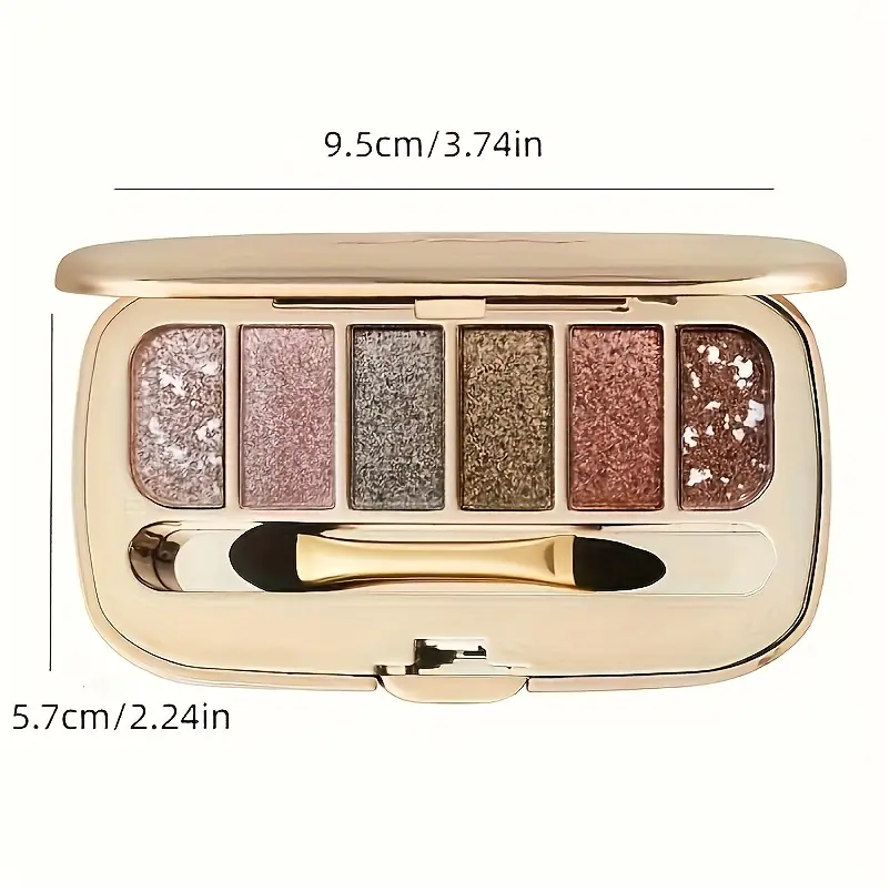 6-Color Diamond & Pearl Glitter Eyeshadow Palette