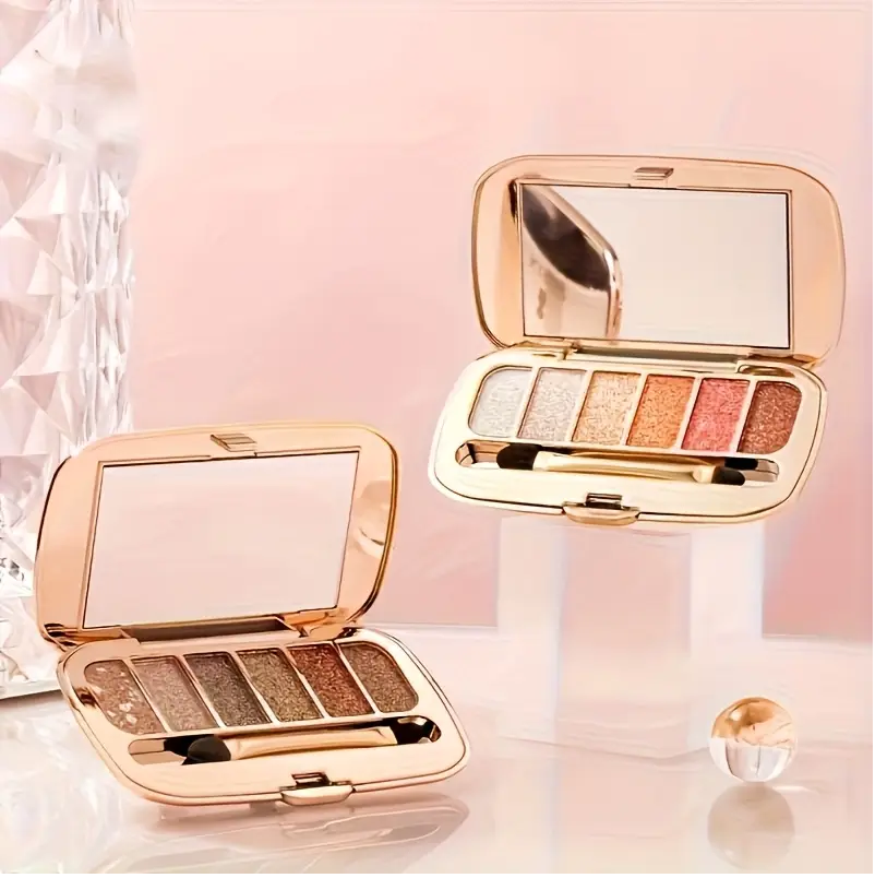 6-Color Diamond & Pearl Glitter Eyeshadow Palette