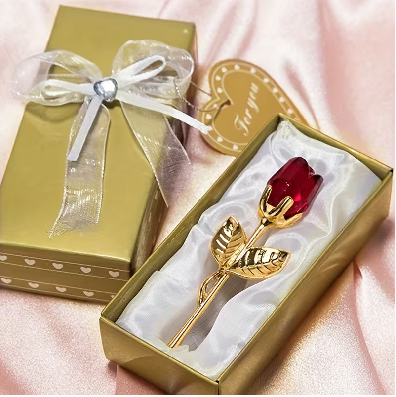 Elegant Crystal Rose Gift Box