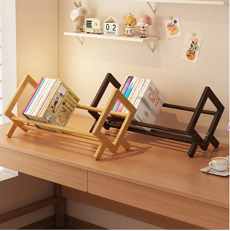 Chic Yellow Wooden Desktop File Organizer