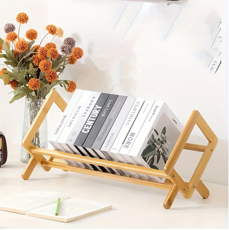 Chic Yellow Wooden Desktop File Organizer