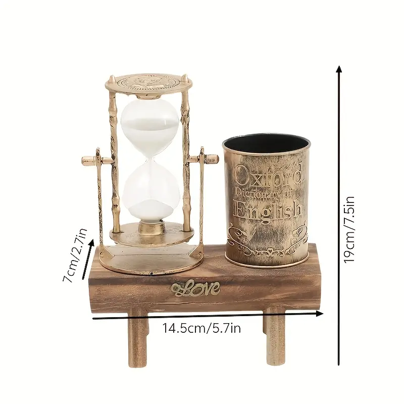 Pen Holder with Wooden Base