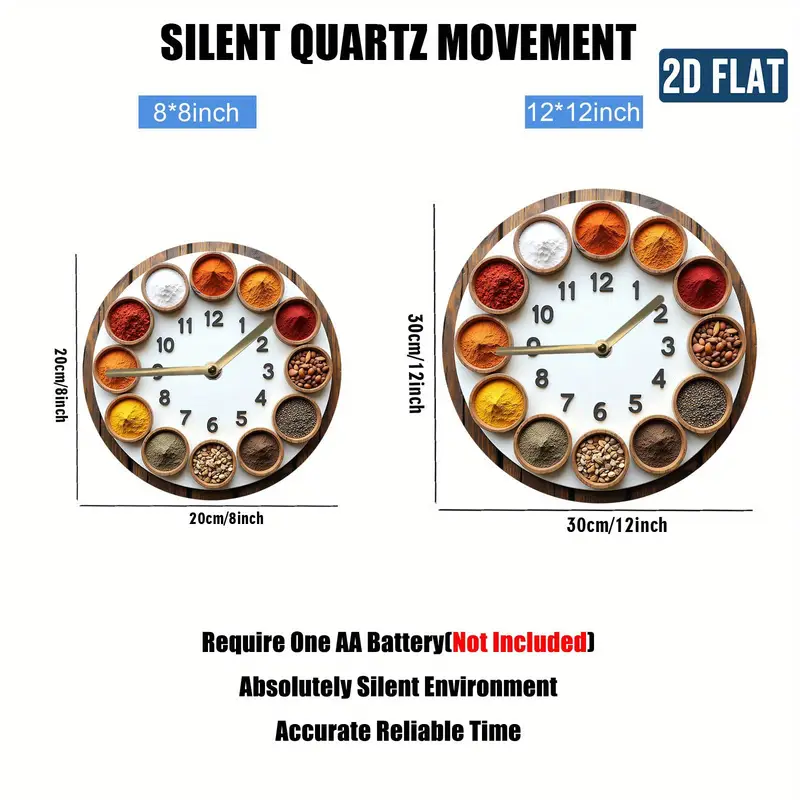 Spice-Themed Kitchen Clock