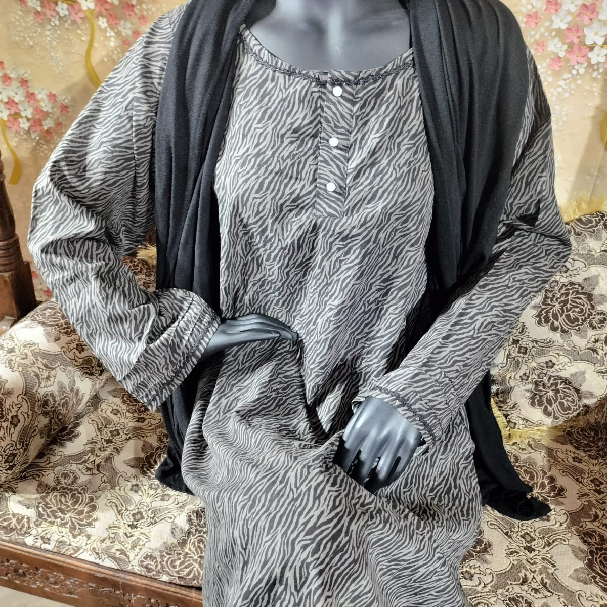 Zebra print lawn dress