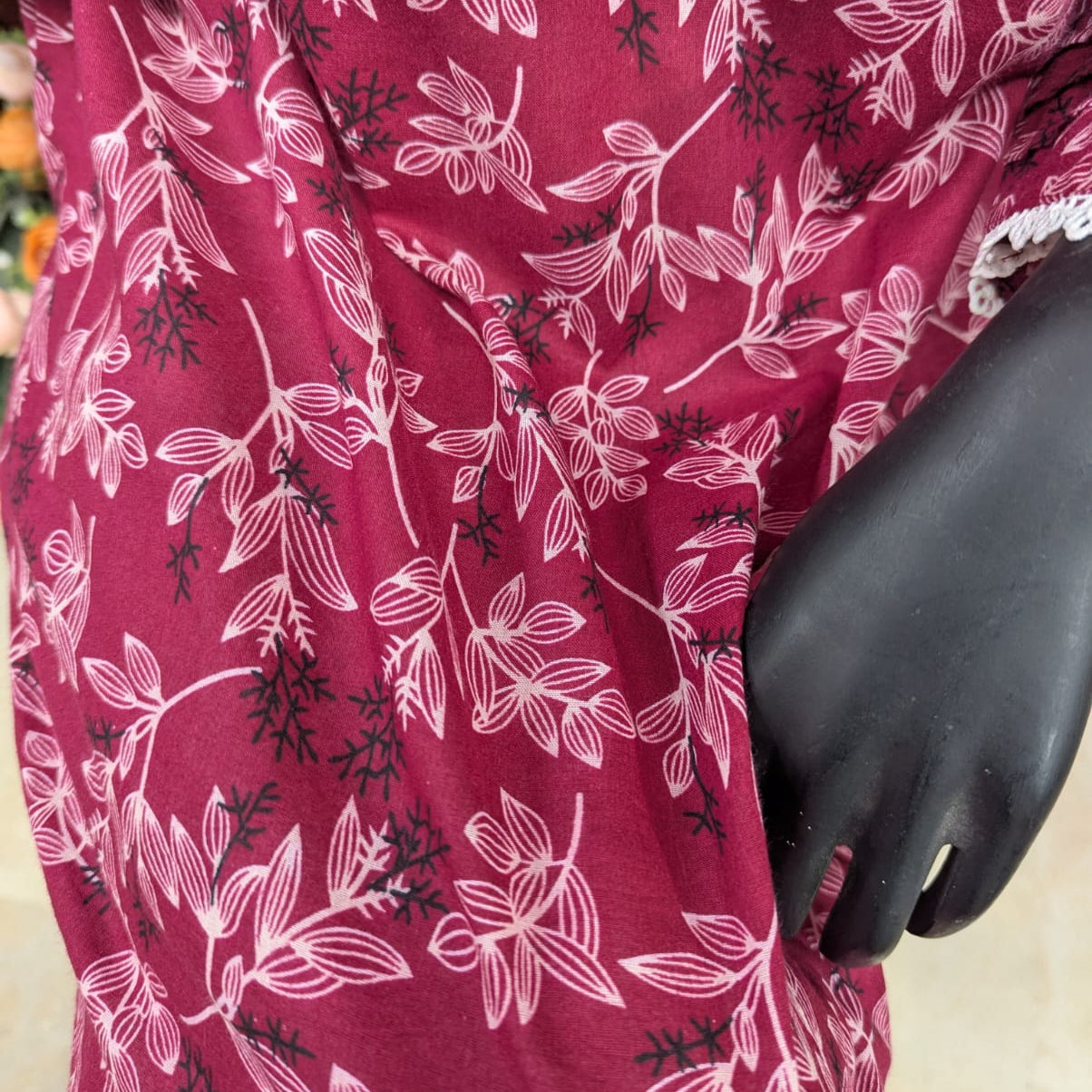 Printed Lawn 2 piece stitched dress with floral print