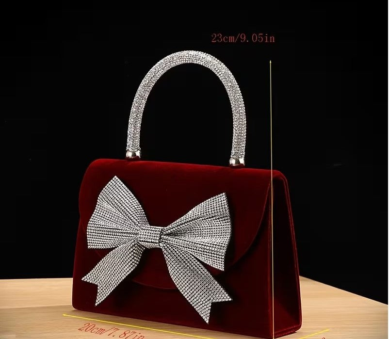 Women'S Luxury Burgundy Velvet Bag