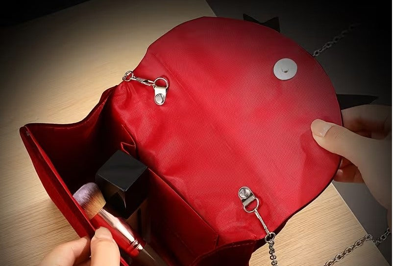 Women'S Luxury Burgundy Velvet Bag