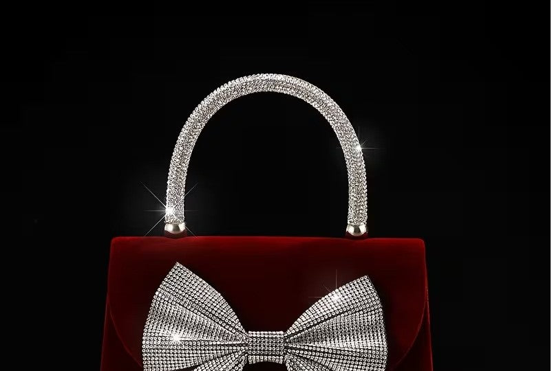 Women'S Luxury Burgundy Velvet Bag