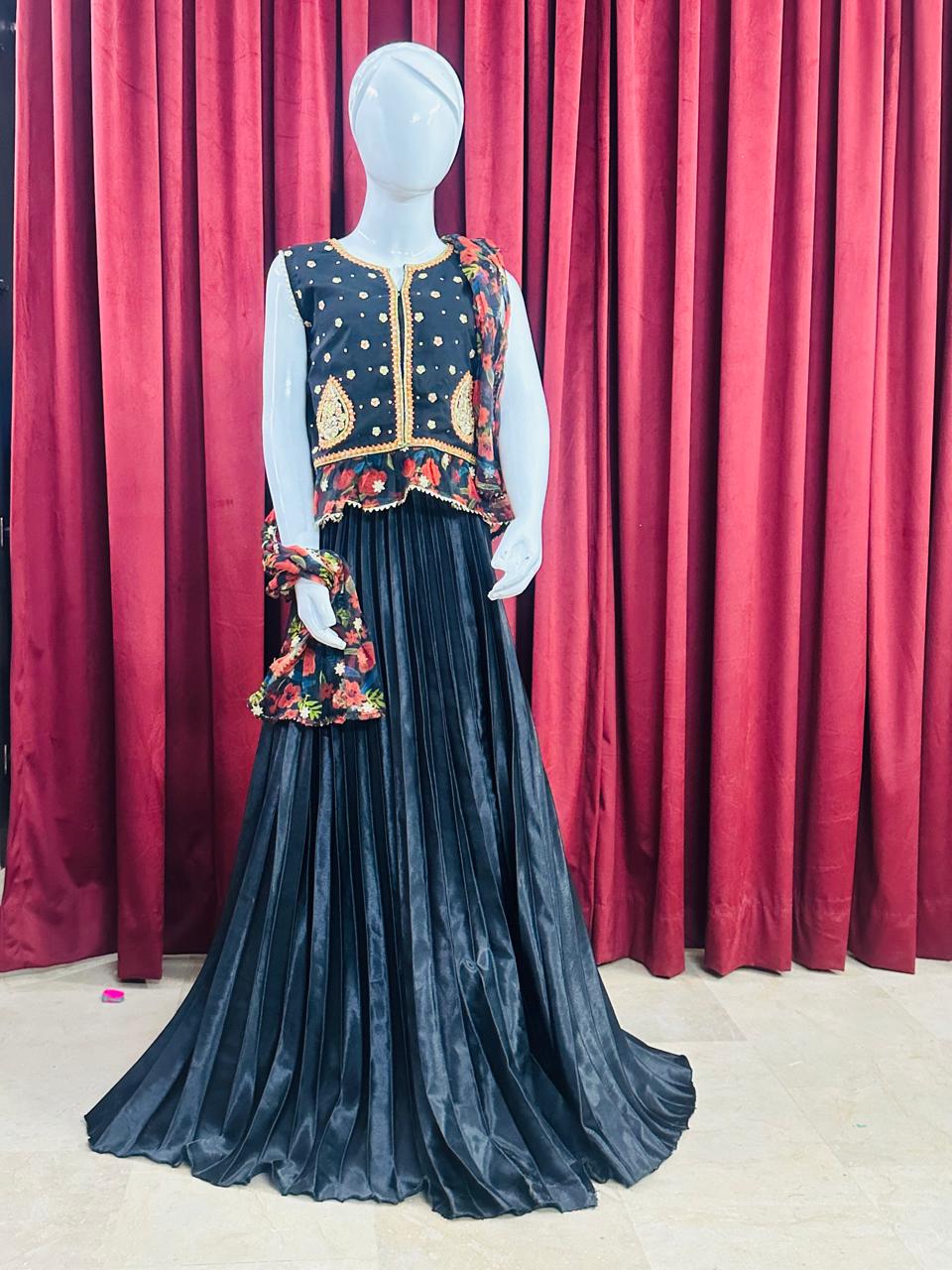 Black lehenga, crafted for the modern woman.