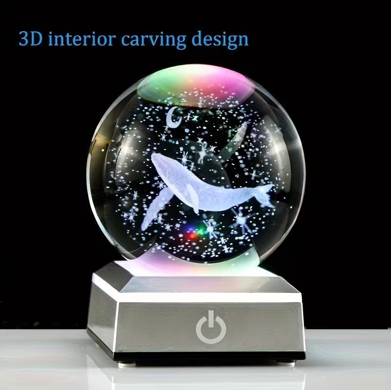 Whale Crystal Ball with Color-
