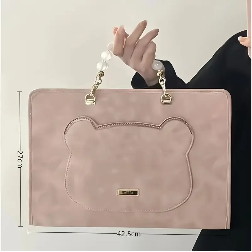 Pink Faux Leather Laptop Sleeve for Women