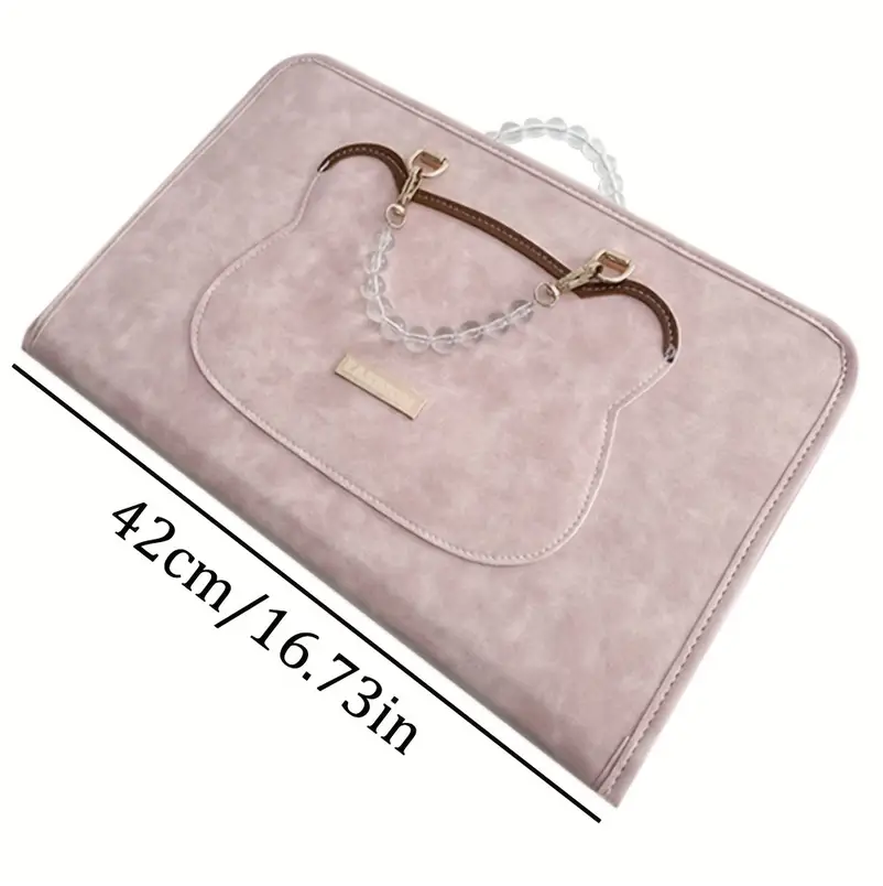 Pink Faux Leather Laptop Sleeve for Women